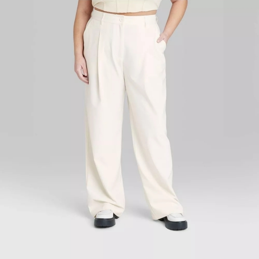Women's Wide Leg Trousers - Wild Fable Off-White 17